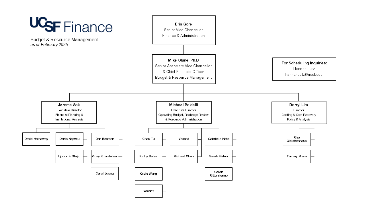 BRM Organizational Chart, November 2024, showing organizational structure