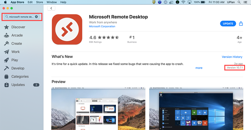Mac Remote Desktop download screen from the App Store.